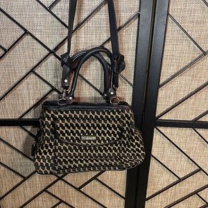 USED COLLECTION HANDBAG TAN BLACK